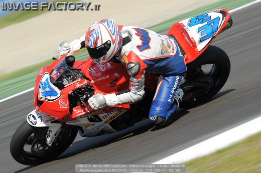2008-05-11 Monza 0905 Supersport - William De Angelis - Honda CBR600RR